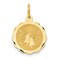 14K Yellow Gold Wedding Bells Disc Charm Pendant Jewerly 19mm x 14mm